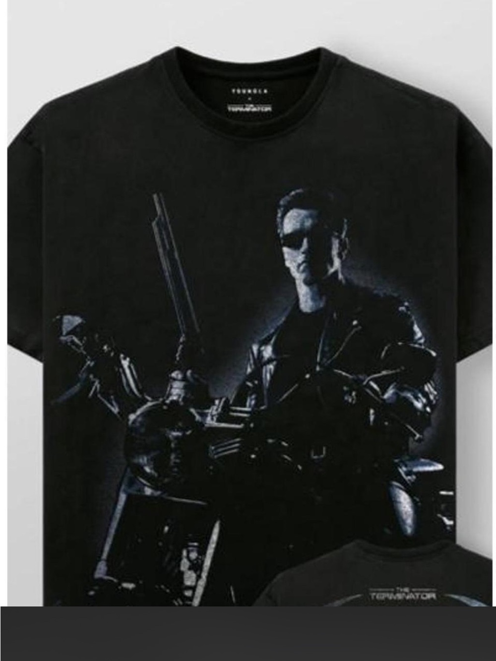 YoungLA Black Graphic Tee with Motorcycle Rider Print